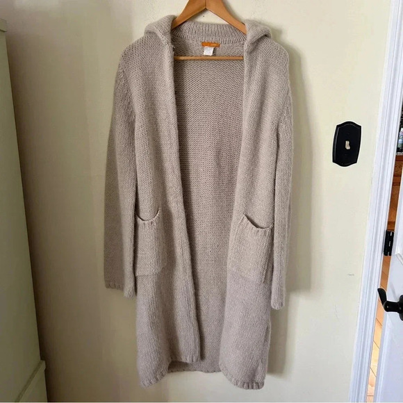 J.Crew Long Alpaca Wool Sweater Cardigan Coat with Pockets - Picture 1 of 10